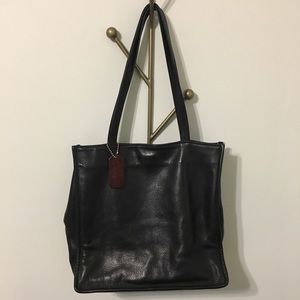 Large Black Leather Tote Bag